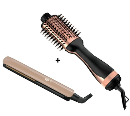 COMBO  CEPILLO SECADOR + PLANCHA KERATINA